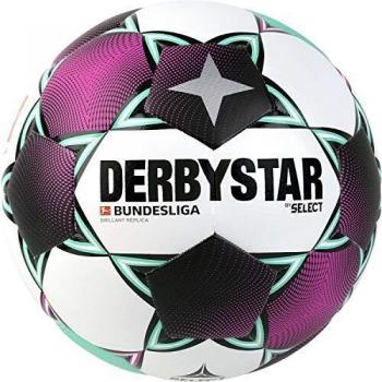 DerbyStar Rep 10er Bundesliga Ball – Brillant, Größe 5 (Weiße, Pink, Grüne Töne)