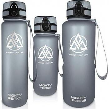 Mighty Peaks KidSafe 350 ml – Trinkflasche mit Fruchtsieb für Schule und Fahrrad
