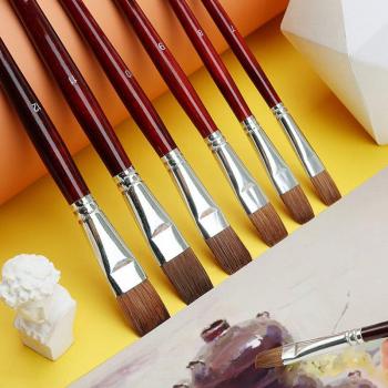 6pcs Acrylic and Oil Painting Brushes with Weasel Hair
