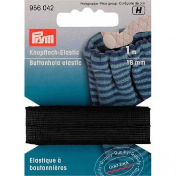 Élastique Boutonnière 1 m Tissé Lisse Noir