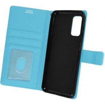 Coque Galaxy A13 bleu, espace carte + support vidéo
