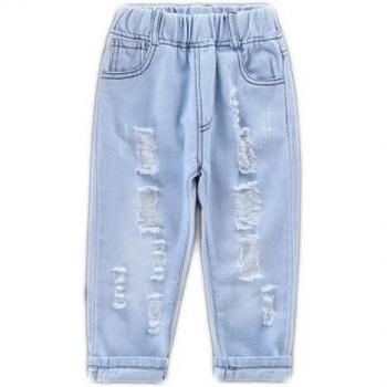 Boys and Girls Torn Denim Trousers