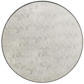 Specchio da parete in Ferro e Cristallo Nero 90 x 90 cm