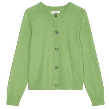 Soft Cotton Stretch Denim Cardigan für Damen, Größe S, grün