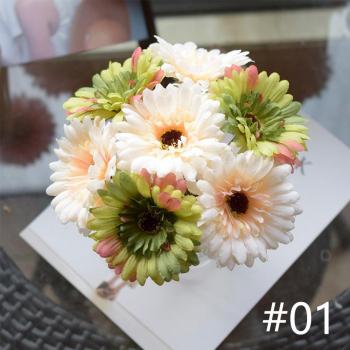 Fleurs en soie 7 pièces 23cm pour bouquet de mariage et décoration