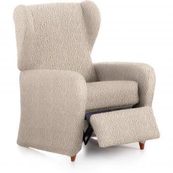 Cobertura Versátil de Sillón Relax Bielástica Roc 1 Plaza Marfil 60‑85 cm