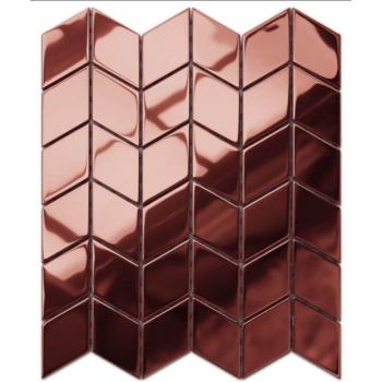 Mosaïque de verre Chevron cuivré 26.5cm x 30.5cm