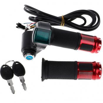 2pcs E-Bike Throttle with LCD Display for 12-99V