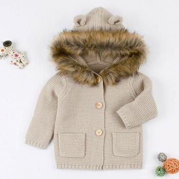 Pull bébé chaud et douillet avec chandail capuchon détachable