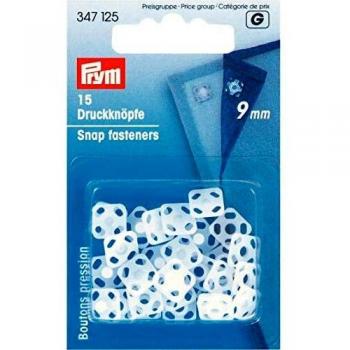 Plastic Square Snap Fasteners 9 mm White