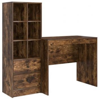 VidaXL Smoked Oak Desk & Drawer