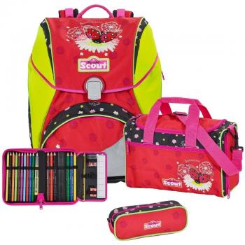 Scout Alpha Schulranzenpaket 4‑teil, Summertime‑Rot