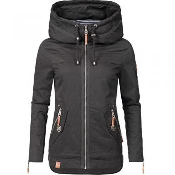 Damen Übergangsparka NAVAHOO Wekoo, Kapuze, schwarz, XL