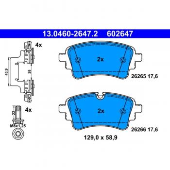 ATE Remblokken Achter voor VW/AUDI 13.0460-2647.2