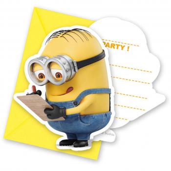 Tarjetas de Fiesta Minions 6UDS 14.5x9.5cm
