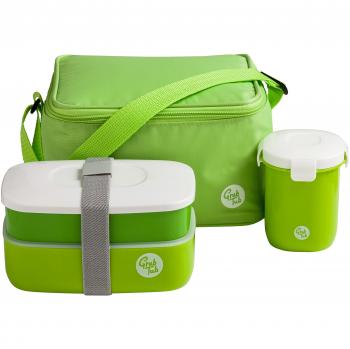 Eco-Friendly Green 3PC Leak-Proof Lunch Box Set