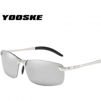 Men's Rimless Square Driving Sunglasses