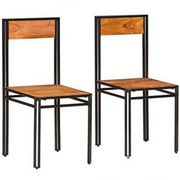 2‑Piece Acacia Wood Table Chairs – Durable Dining Set