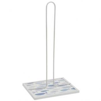 Portarrollos de Cocina Versa Peces Acero y Madera MDF 16,5 x 31 x 13 cm