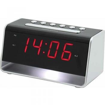 Réveil Matin Digital Soundmaster UR8100SI Noir Argent