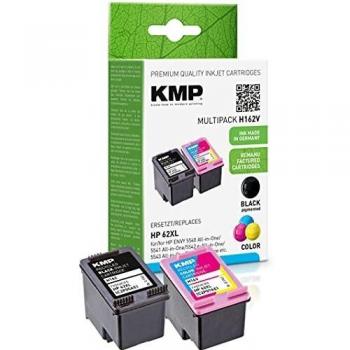 KMP Tintenpatronen Multipack Schwarz + Farbig, ersetzt HP 62XL (C2P05AE, C2P07AE)