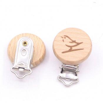 Attache-tétine en bois de hêtre, 5 pièces, accessoires DIY