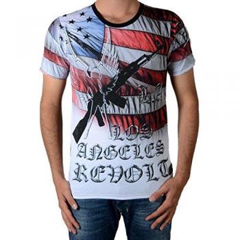 Tee Shirt Celebry Tees Gun America Noir & Rouge