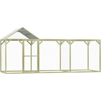 Houten kippenkooi 4,5x1,5x2 m, duurzaam dennenhout