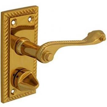 Privacy Forge 104mm Backplate Handle in Georgian Brass