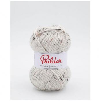 Fil Polyacrylique‑Laine PHIL TWEEDY – 100 g – Point de Crochet n°6 – Couleur Écru