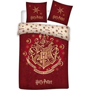 Copripiumino Harry Potter Rosso con Stemma Hogwarts, 140 x 200 cm
