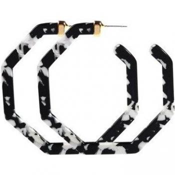 Small Octagon Design Hoop Earrings