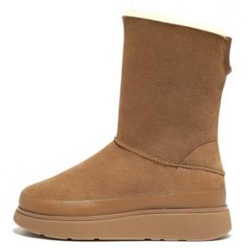 FitFlop GO9-A69 Damen Kurze Lammfellstiefel Braun