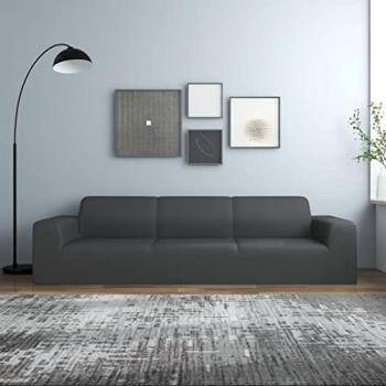 Housse de canapé 4 places en polyester jersey anthracite