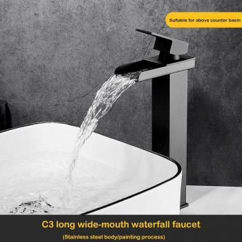 Kreativer Waschbecken-Wasserhahn in Schwarz