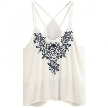 Besticktes Strappy Cami-Weste