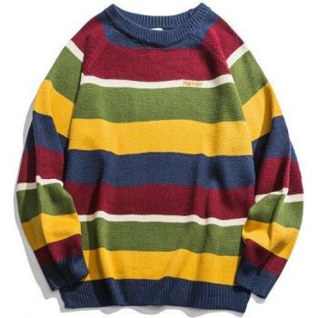Pull oversized rayé pour hommes et femmes