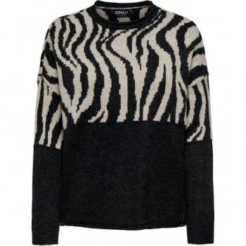 ONLY Damen Rundhalspullover ONLJADE ZEBRA
