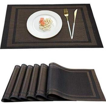 ZhengYue 45×30 cm Black Woven PVC Table Protector Pack