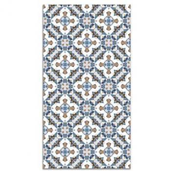 Alfombra de Salón Vinílica Estilo Oriental Azul 80x200 cm