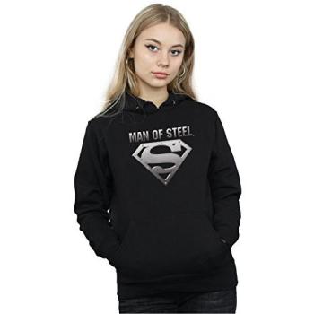 DC Comics Woman’s Man of Steel Shield Hoodie – XL, Black