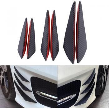 6pcs Carbon Fiber Front Lip Splitter Canards