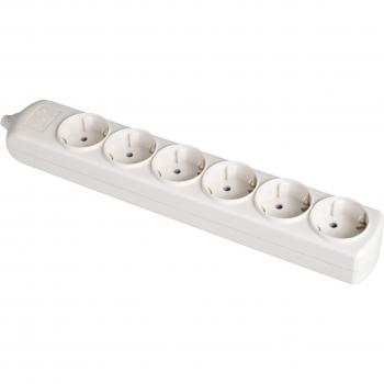 Solera Enchufe Base 6 Tomas Bipolar 16A 250V Blanco con Obturador