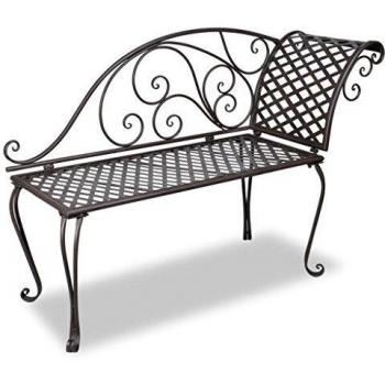 Chaise Lounge de Jardín Metálica Vintage Arabesco Divanes Blanco/Marrón