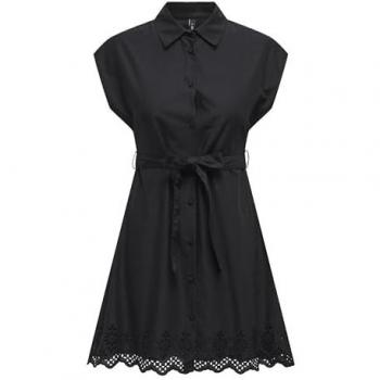 Robe chemise noire courte ONLY