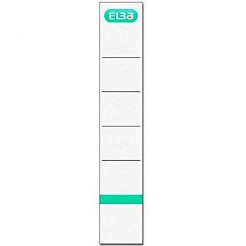 Elba Rugetiketten, zelfklevend, 34x190mm, wit/blauw, verpakt per 10 stuks
