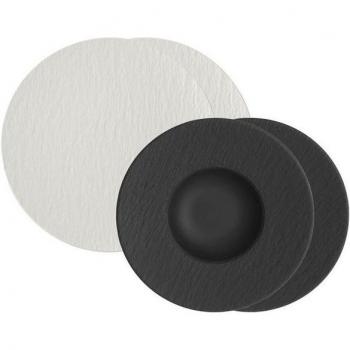 Villeroy & Boch Pasta-Set Manufacture Rock – Schwarz, 4‑teilig