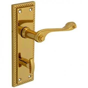 152mm Georgian Brass Bathroom Backplate Handle