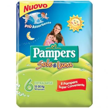 12 confezioni Pannolini neonato misura 6 Pampers Sole e Luna taglia EXTRALARGE