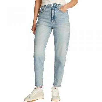 Tommy Jeans Mom Jeans »MOM JEAN UH TPR« mit Logo‑Stickereien, knöchelfrei